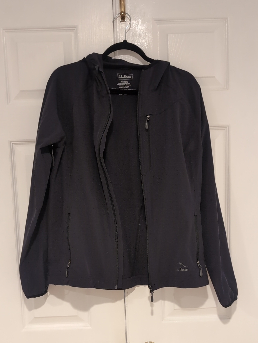 LLBean Black Nylon Jacket - M Regular